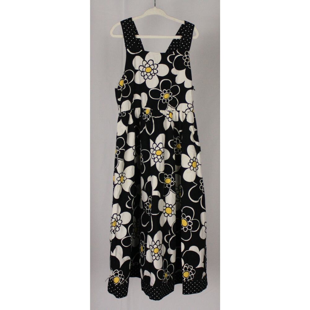 Gymboree Black Daisy Floral Dress Size 10 Retro Mod Style